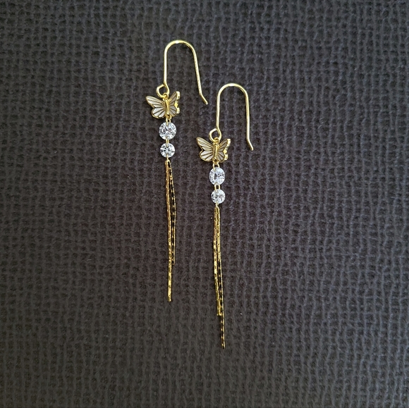 ✨️HP✨️ Rachel Zoe Dainty White Enamel Butterfly🦋 Dangle Earrings - Picture 15 of 16